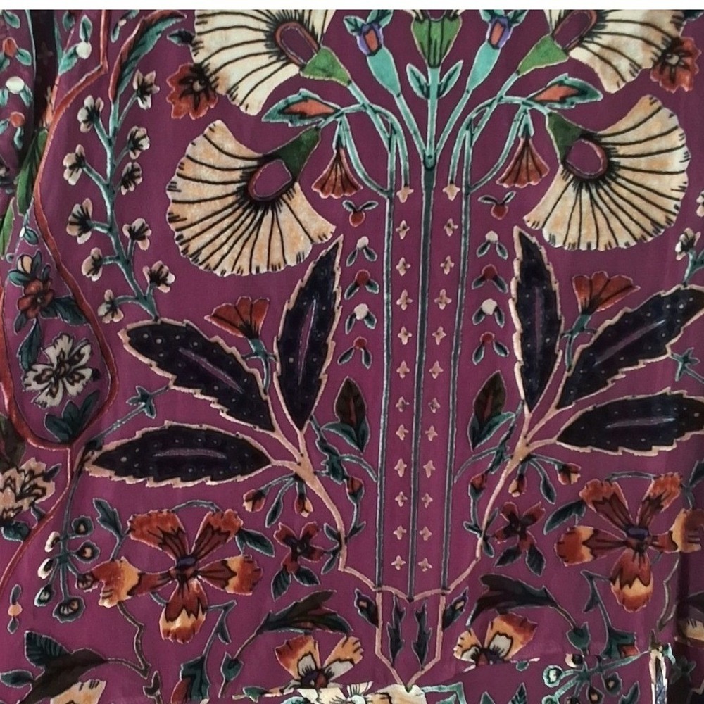 Free People Strawberry Fields Burnout Velvet Mini Dress Plum Purple M - Picture 9 of 10